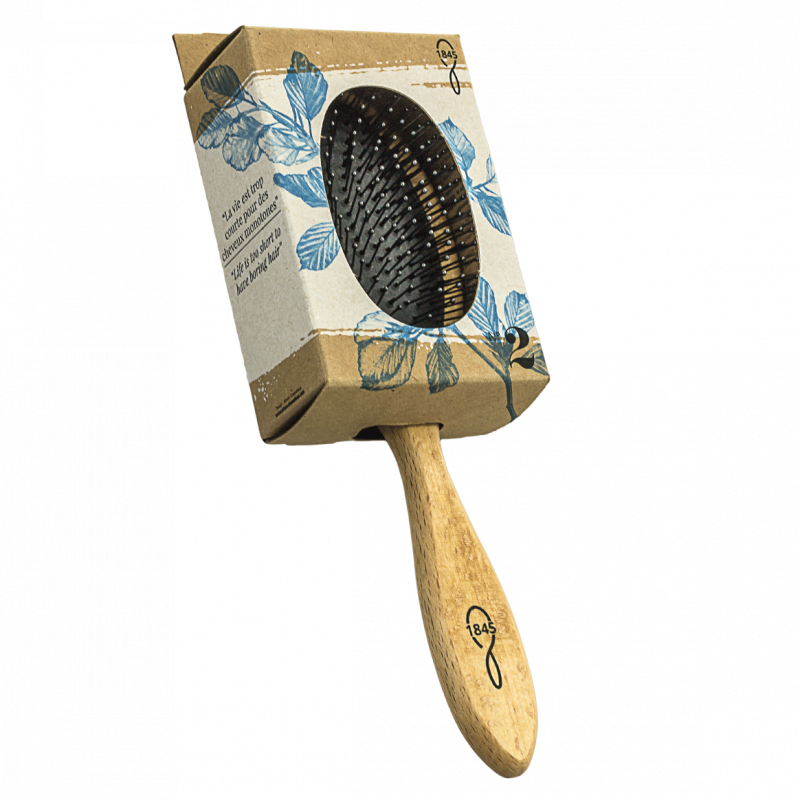 Brosse à cheveux 1845 dans son emballage carton - Fabrication française