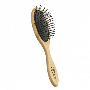 Brosse petit modèle 1845 vue de profil - Hêtre rouge et caoutchouc naturel - 5,8x20,5x3,7cm