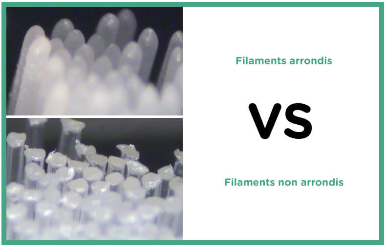 Filaments arrondis et non arrondis brosse à dents